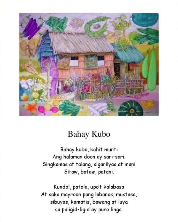Folk song - Bahay Kubo piano sheet music