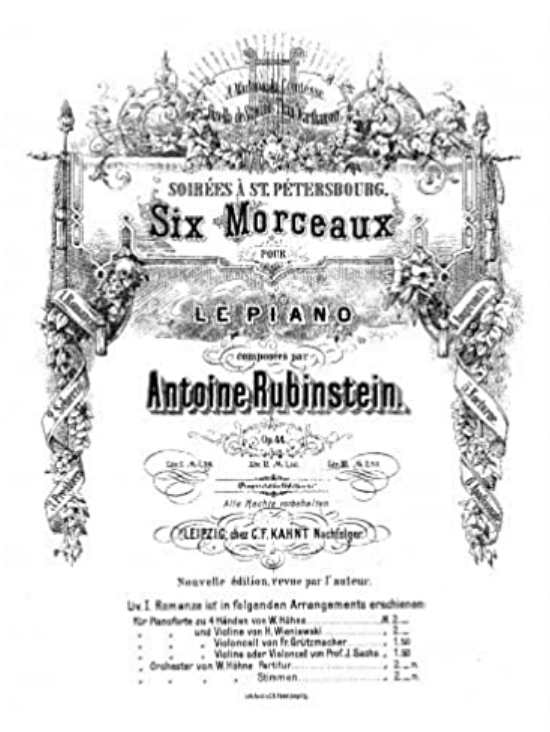 Anton Rubinstein - 6 Soirees a Saint-Petersbourg, Op.44: No.1 Romance chords