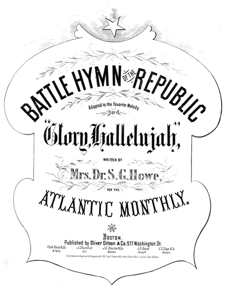 American folk music - Battle Hymn of the Republic piano sheet music