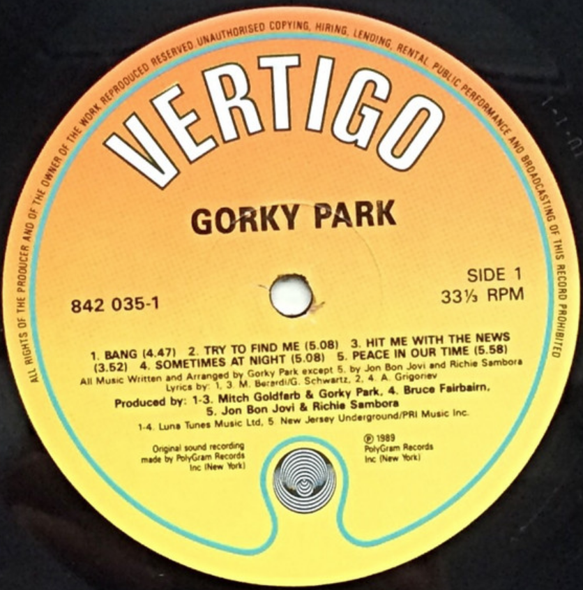 Gorky Park, Nikolai Noskov - Bang piano sheet music