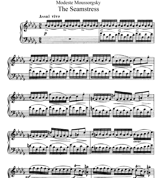 Modest Mussorgsky - Скерцо «Швея» piano sheet music