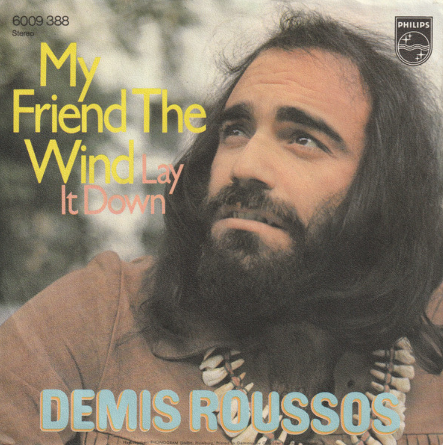 Demis Roussos My Friend The Wind sheet music for piano with letters