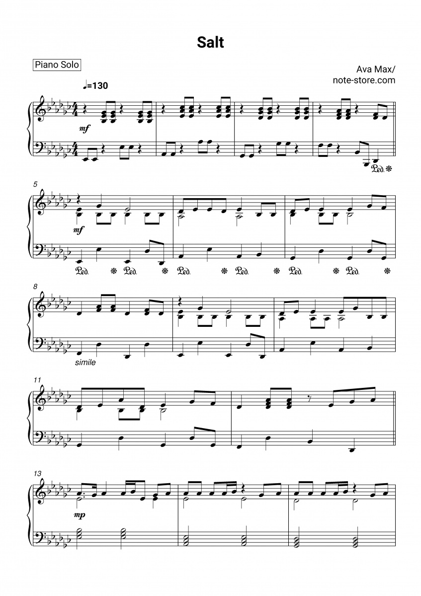 😈 Ava Max — Call Me Tonight Sheet music for Piano (Solo)