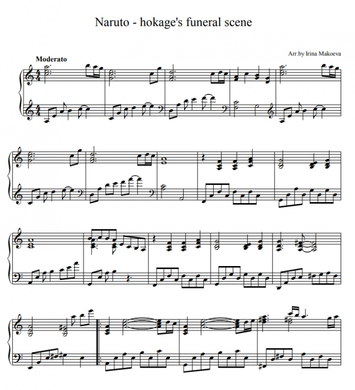 Naruto Piano Songs, Grief & Sorrow, Hokage Funeral - Virtual Piano