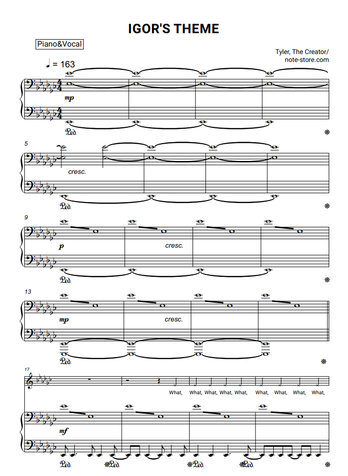 IGOR'S THEME (wip) Sheet music for Piano, Trumpet in b-flat, Drum group,  Synthesizer (Mixed Quintet)