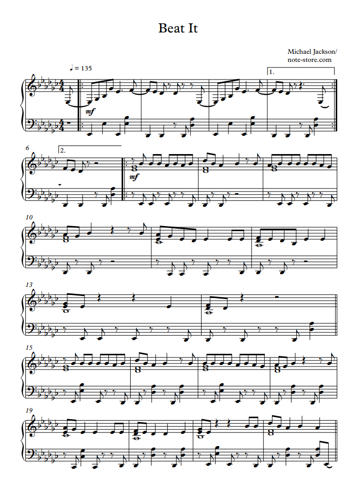 Michael - It﻿ sheet music for download | Piano.Solo SKU at