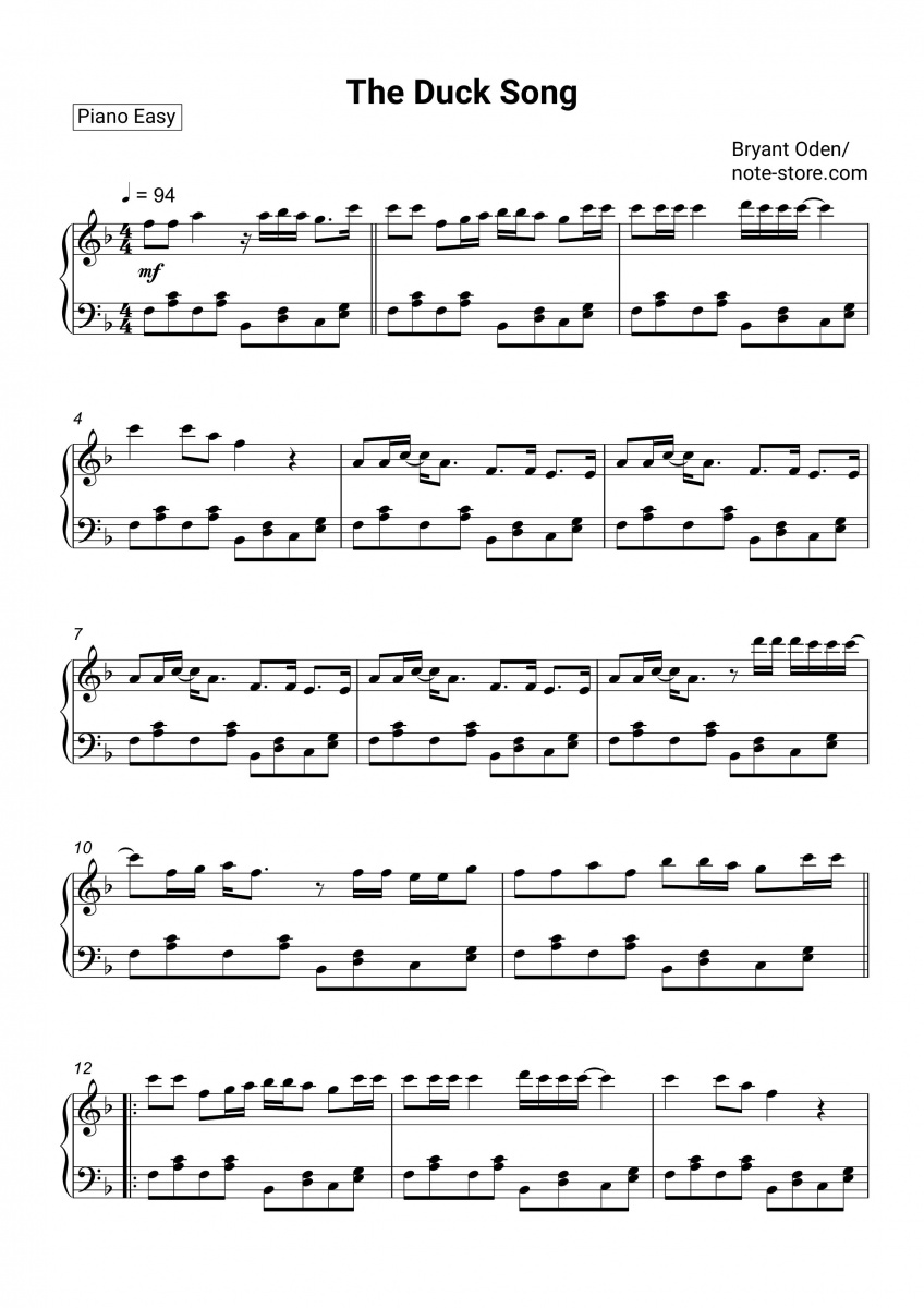 One Piece - World's Number One Oden Store Sheet music for Piano (Solo)