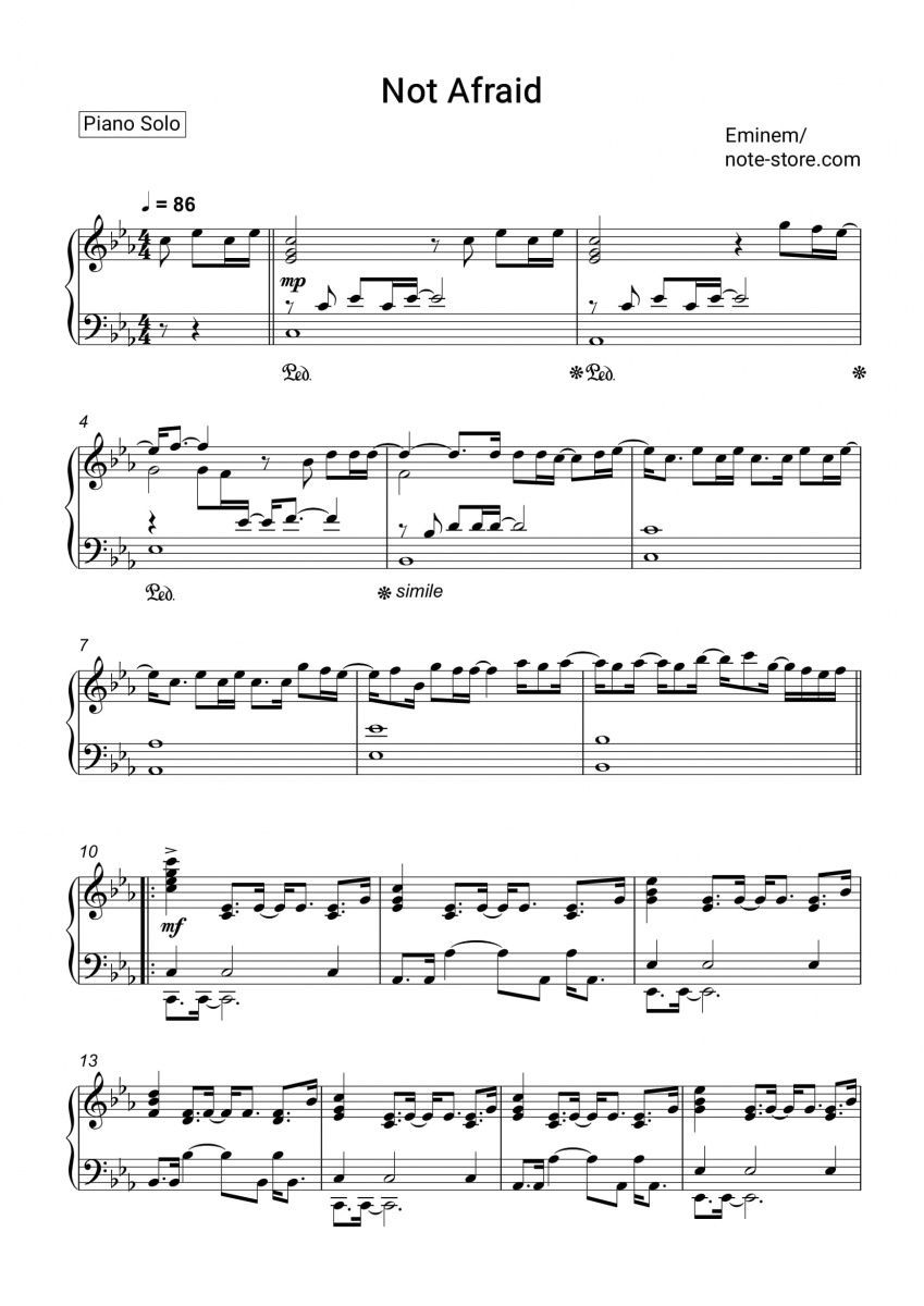 Mockingbird (Eminem) - piano solo [with lyrics] Sheet music for