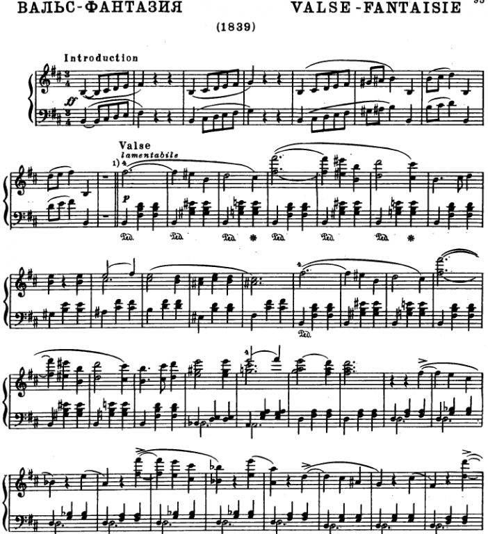 Mikhail Glinka - Waltz-Fantasia piano sheet music