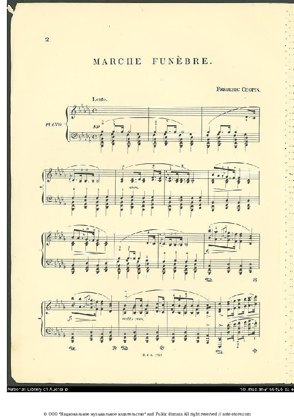 Sheet music Frederic Chopin - Sonata No.2, Op.35, Funeral March, 3rd Movement - Piano.Solo