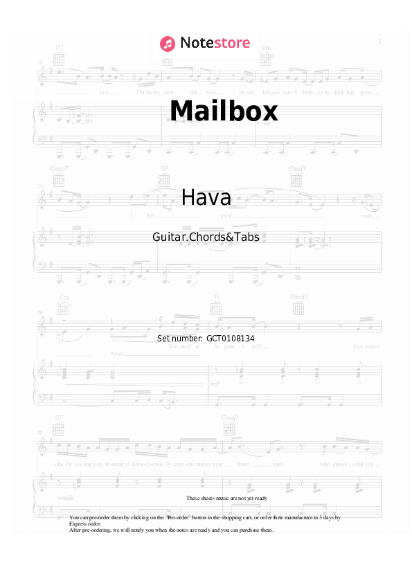 Chords DARDAN, Hava - Mailbox - Guitar.Chords&Tabs