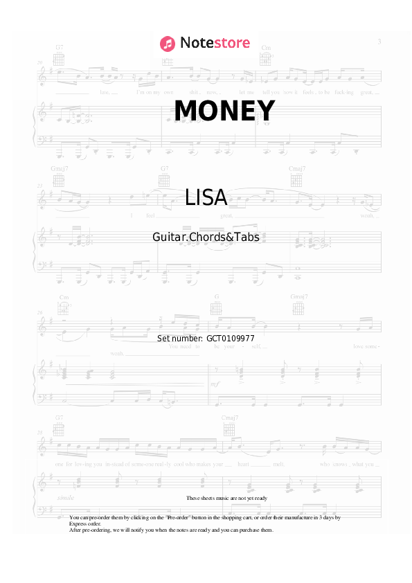 Chords LISA - MONEY - Guitar.Chords&Tabs