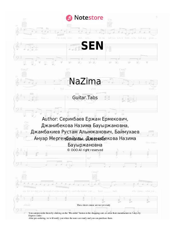 SEN - NaZima Tabs - Guitar.Tabs