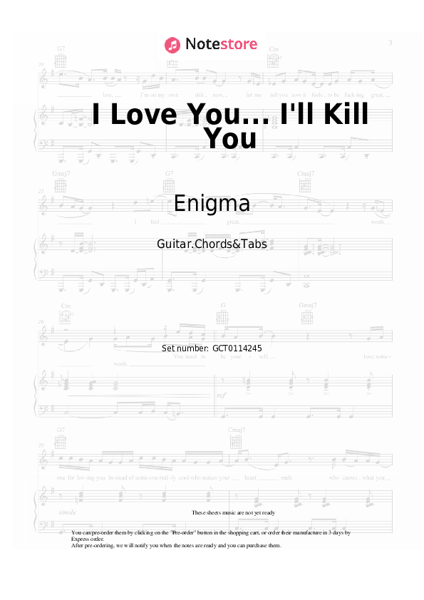 Chords Enigma - I Love You... I'll Kill You - Guitar.Chords&Tabs