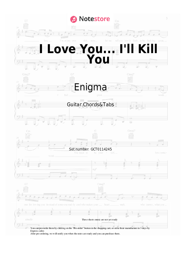 I Love You... I'll Kill You - Enigma Chords and Tabs - Guitar.Chords&Tabs