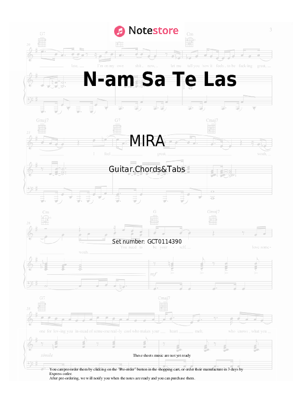 Chords MIRA - N-am Sa Te Las - Guitar.Chords&Tabs