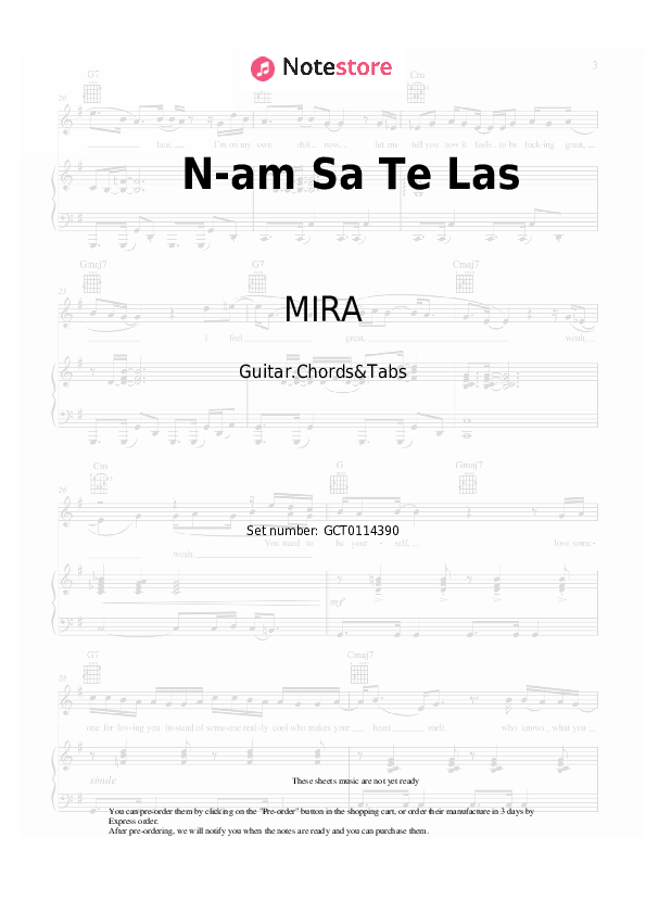 N-am Sa Te Las - MIRA Chords and Tabs - Guitar.Chords&Tabs