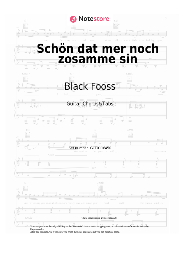 Chords Black Fooss - Schön dat mer noch zosamme sin - Guitar.Chords&Tabs