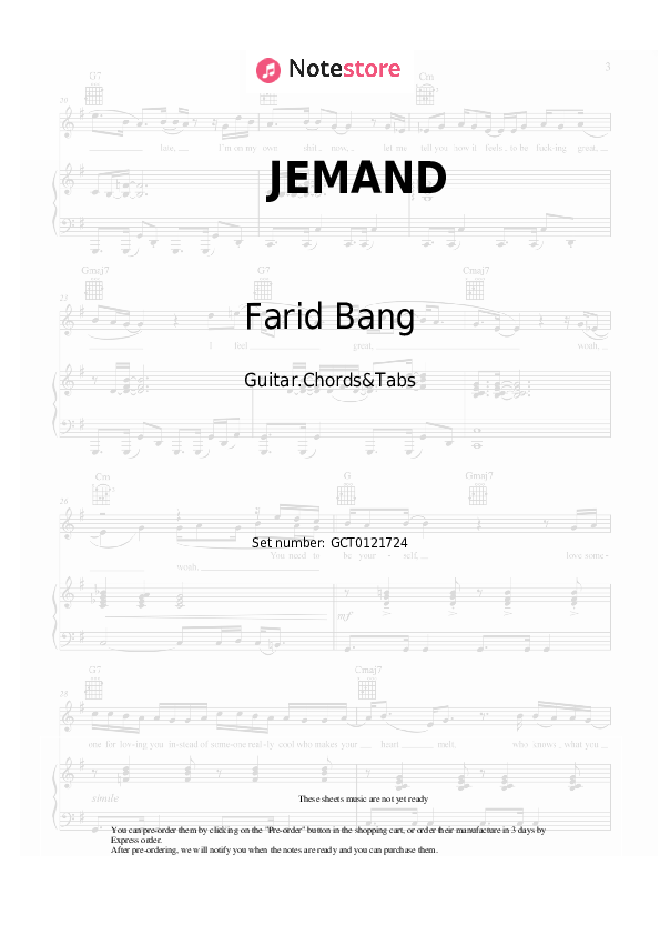 Chords Farid Bang - JEMAND - Guitar.Chords&Tabs
