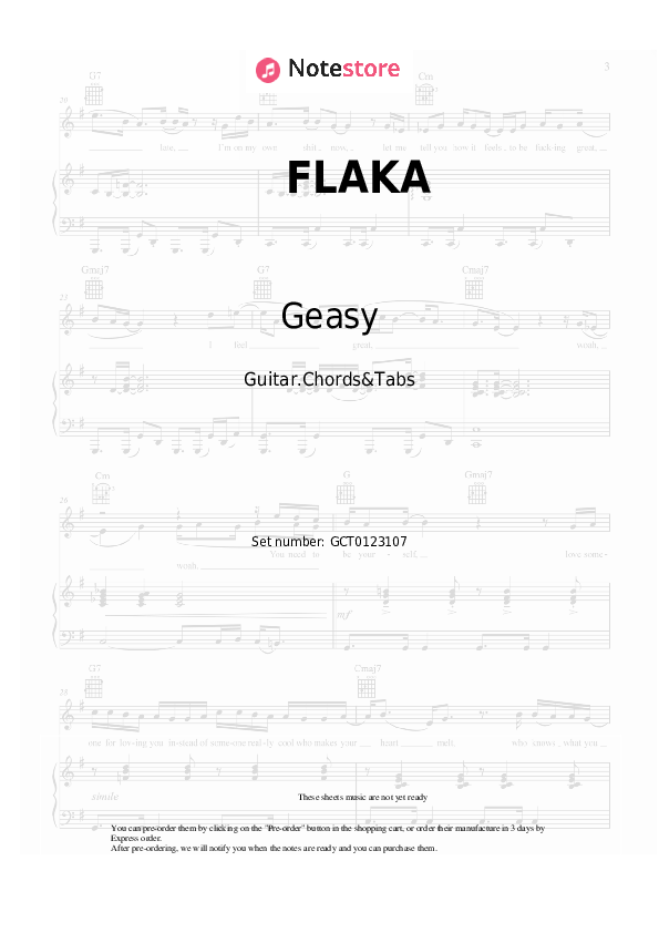 Chords Geasy, Dafina Zeqiri - FLAKA - Guitar.Chords&Tabs