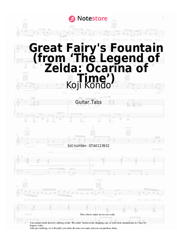 Tabs Koji Kondo - Great Fairy's Fountain (from ‘The Legend of Zelda: Ocarina of Time’) - Guitar.Tabs