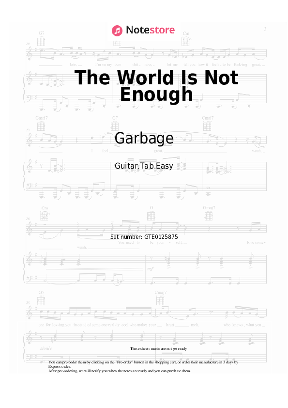 Easy Tabs Garbage - The World Is Not Enough - Guitar.Tab.Easy