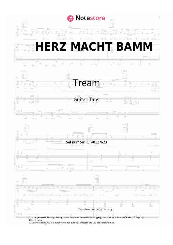 HERZ MACHT BAMM - Tream, treamiboii Tabs - Guitar.Tabs