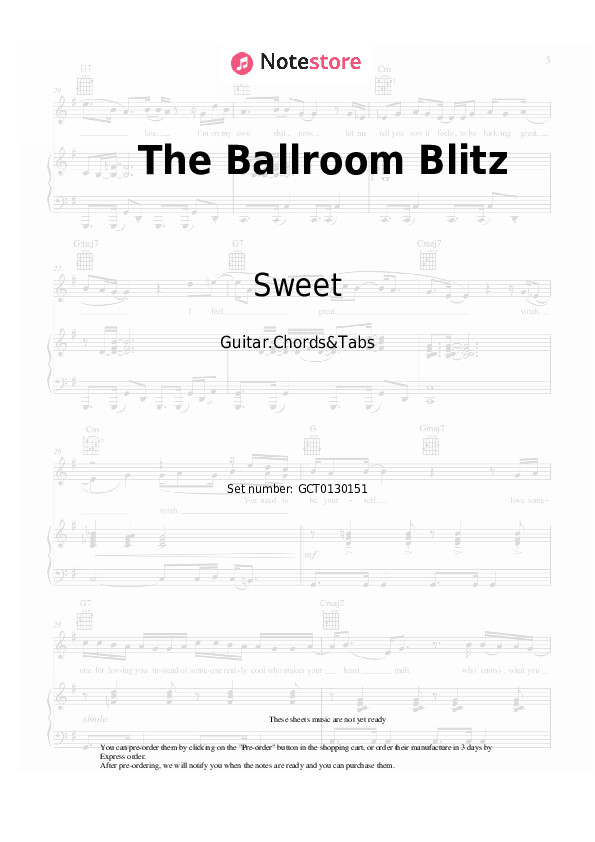 Chords Sweet - The Ballroom Blitz - Guitar.Chords&Tabs