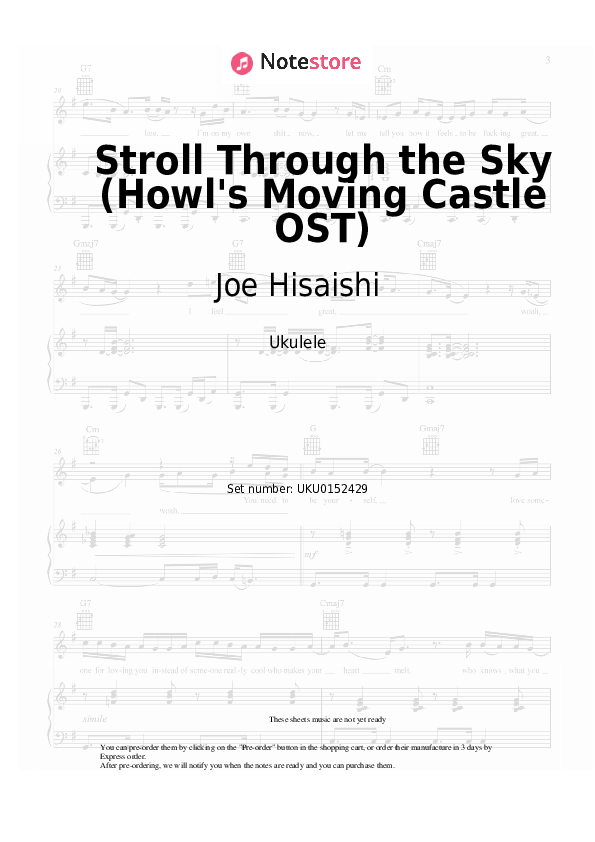 Sheet music Joe Hisaishi - The Merry Light Cavalrymen (Howl's Moving Castle OST) - Ukulele