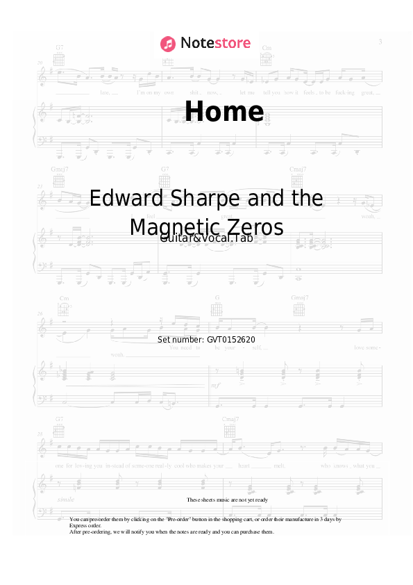 Chords and Voice Edward Sharpe and the Magnetic Zeros - Home - Guitar&Vocal.Tab