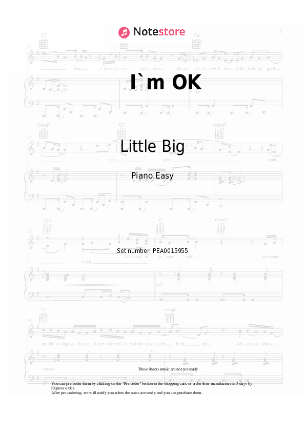 Easy sheet music Little Big - I`m OK - Piano.Easy
