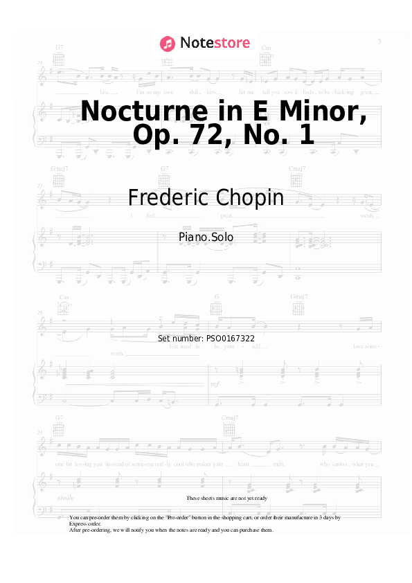 Nocturne in E Minor, Op. 72, No. 1 - Frederic Chopin Piano Sheet Music - Piano.Solo