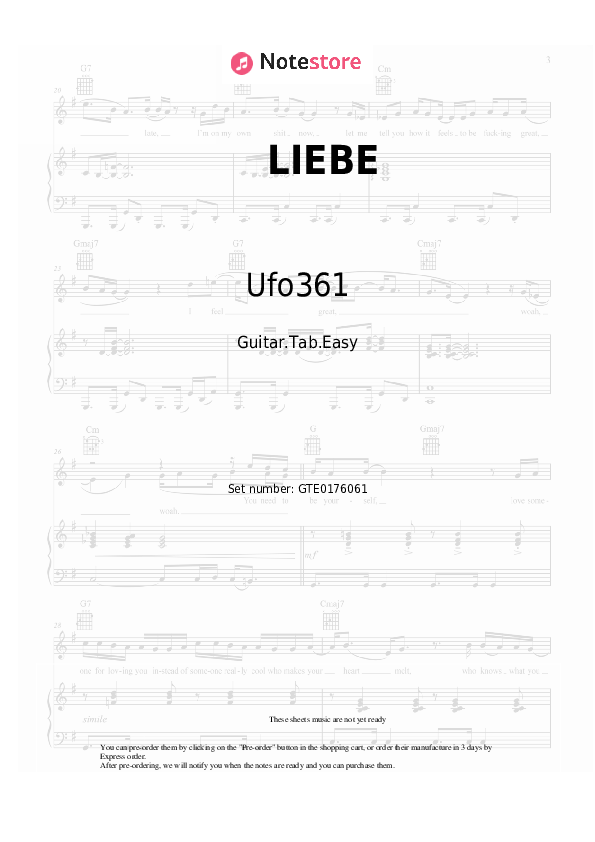 LIEBE - Ufo361, Nina Chuba Tabs Easy - Guitar.Tab.Easy