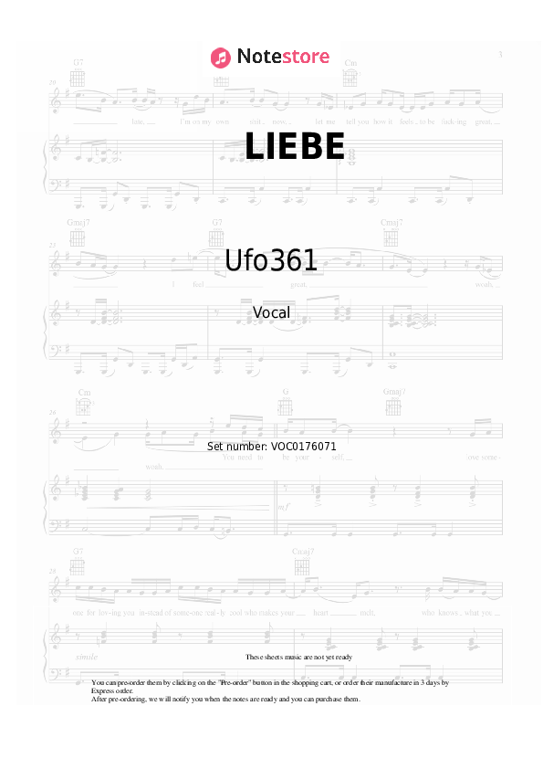 LIEBE - Ufo361, Nina Chuba Vocal Sheet Music - Vocal