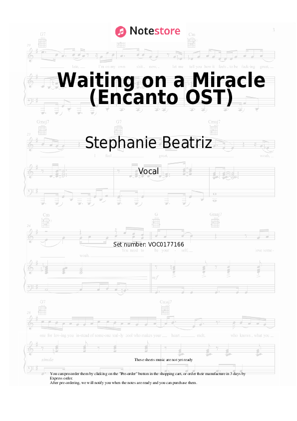 Waiting on a Miracle (Encanto OST) - Stephanie Beatriz Vocal Sheet Music - Vocal