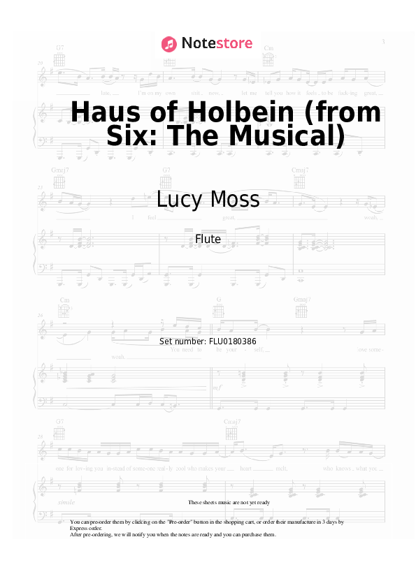 Haus of Holbein (from Six: The Musical) - Lucy Moss, Toby Marlow Flute Sheet Music - Flute