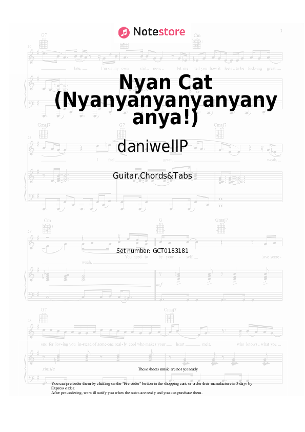 Nyan Cat (Nyanyanyanyanyanyanya!) - daniwellP, Hatsune Miku Chords and Tabs - Guitar.Chords&Tabs