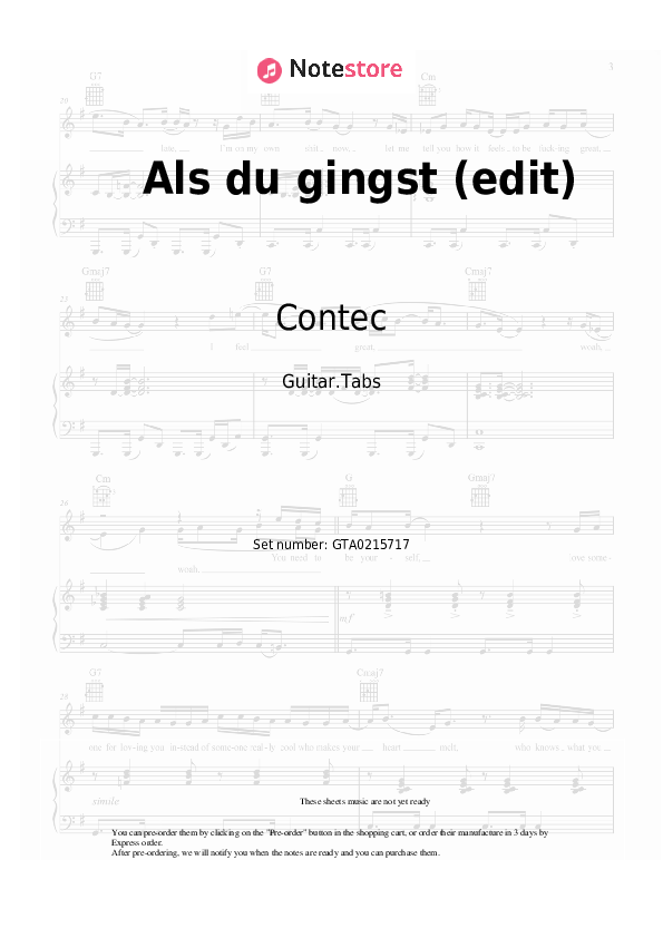 Als du gingst (edit) - Contec, Lina Maly Tabs - Guitar.Tabs
