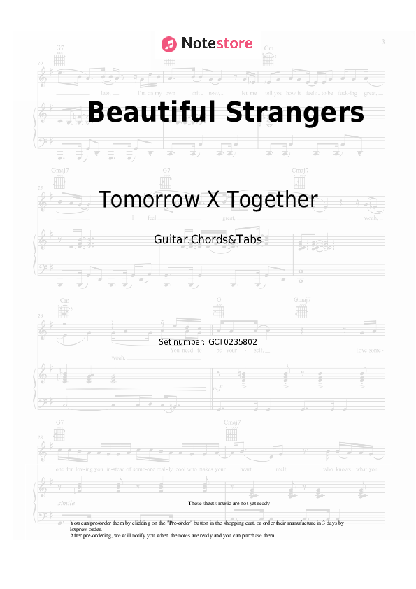 Beautiful Strangers - Tomorrow X Together Chords and Tabs - Guitar.Chords&Tabs