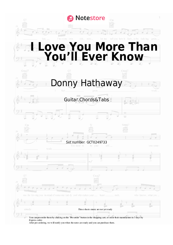 I Love You More Than You’ll Ever Know - Donny Hathaway Chords and Tabs - Guitar.Chords&Tabs