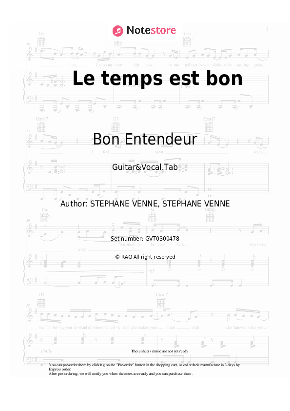 Le temps est bon - Bon Entendeur, Isabelle Pierre Chords and Voice - Guitar&Vocal.Tab