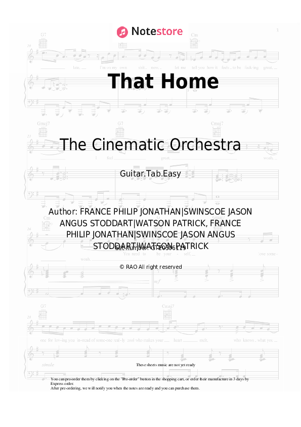 That Home - The Cinematic Orchestra Tabs Easy - Guitar.Tab.Easy