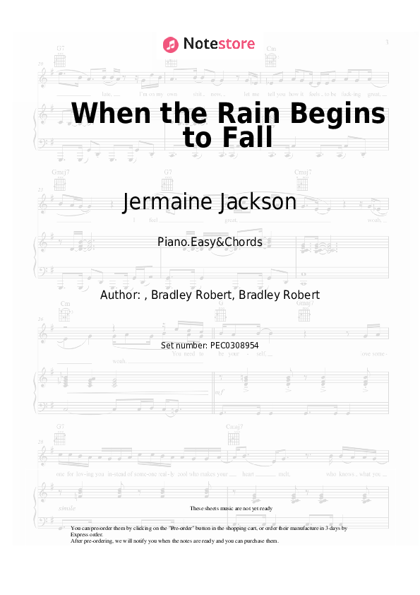 When the Rain Begins to Fall - Jermaine Jackson, Pia Zadora Sheet Music Easy and Chords - Piano.Easy&Chords