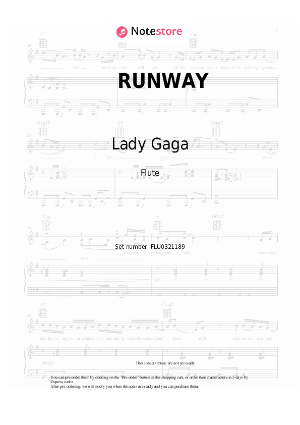 RUNWAY - Lady Gaga, Doechii Flute Sheet Music - Flute