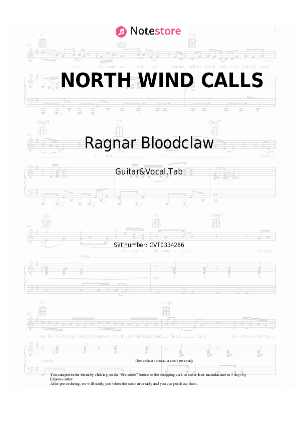 NORTH WIND CALLS - Ragnar Bloodclaw Chords and Voice - Guitar&Vocal.Tab