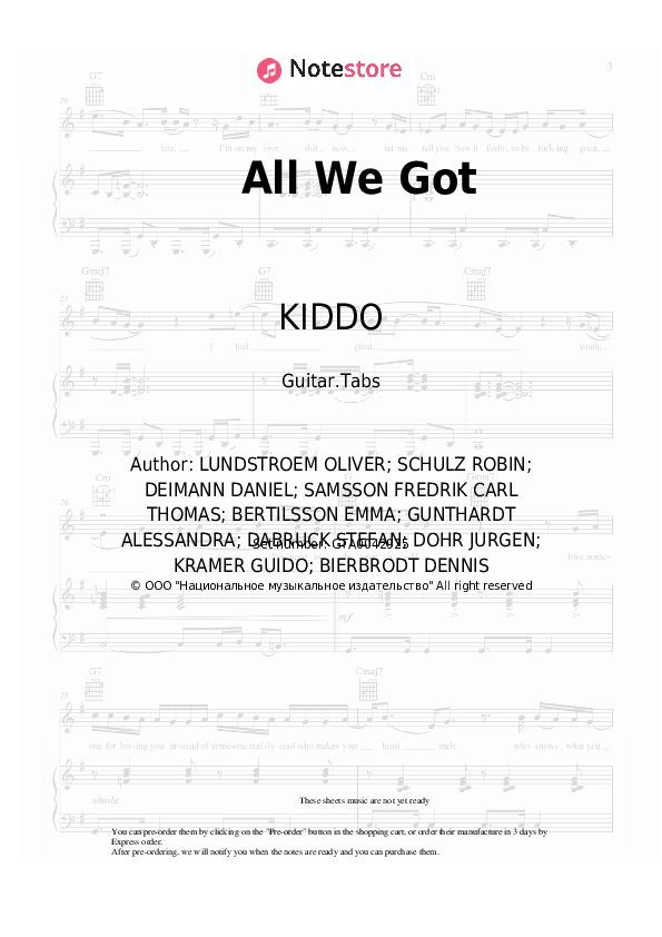 All We Got - Robin Schulz, KIDDO Tabs - Guitar.Tabs