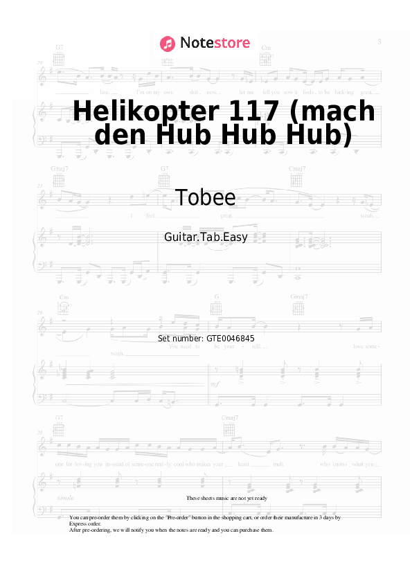 Helikopter 117 (mach den Hub Hub Hub) - Tobee Tabs Easy - Guitar.Tab.Easy