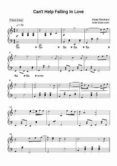 Haley Reinhart Can T Help Falling In Love Sheet Music For Piano Download Piano Easy Sku Pea At Note Store Com