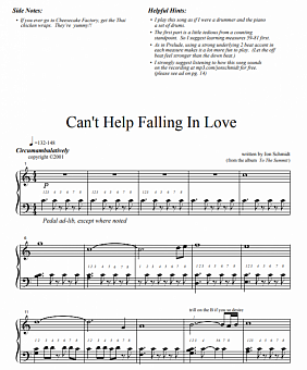 Jon Schmidt Can T Help Falling In Love Sheet Music For Piano Download Piano Solo Sku Pso At Note Store Com