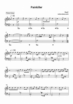 Ruel Painkiller Sheet Music For Piano Download Piano Easy Sku Pea0012567 At Note Store Com